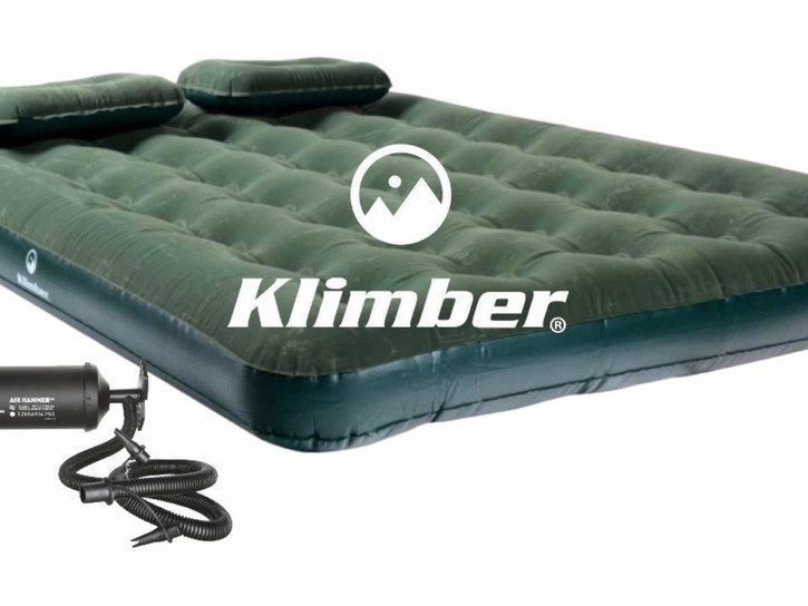 Colchón Inflable Doble Klimber + Inflador + 2 Almohadas