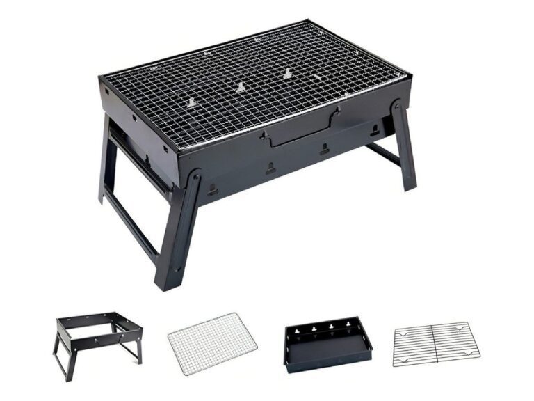 Parrilla Portátil Plegable Asados Terraza Balcon Color Negro