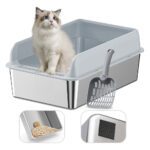 Arenero Gatos Grande Baño Sanitario Acero Inox Con Pala Gri...
