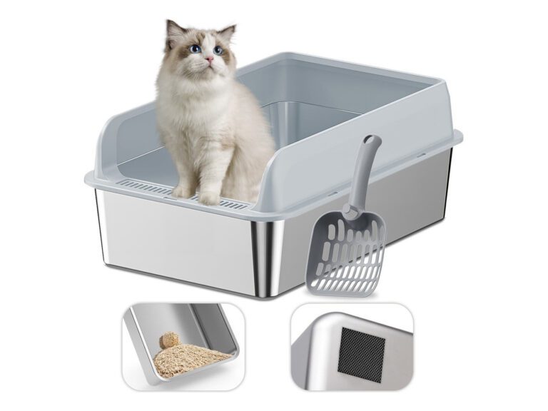 Arenero Gatos Grande Baño Sanitario Acero Inox Con Pala Gri...