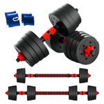 Set Mancuernas Ajustables 20kg Importación con Barra y Discos Negro