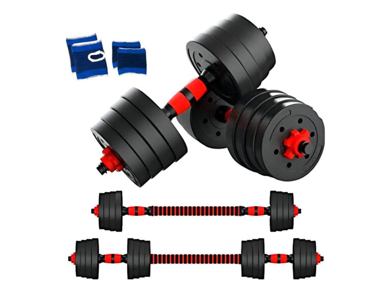Set Mancuernas Ajustables 20kg Importación con Barra y Discos Negro