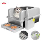 Set Arenero Gatos Michis Baño Sanitario Acero Inoxidable Xxl Gris