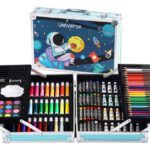 Kit Dibujo Niño 145 Piezas Pintura Arte En Maleta Aluminio