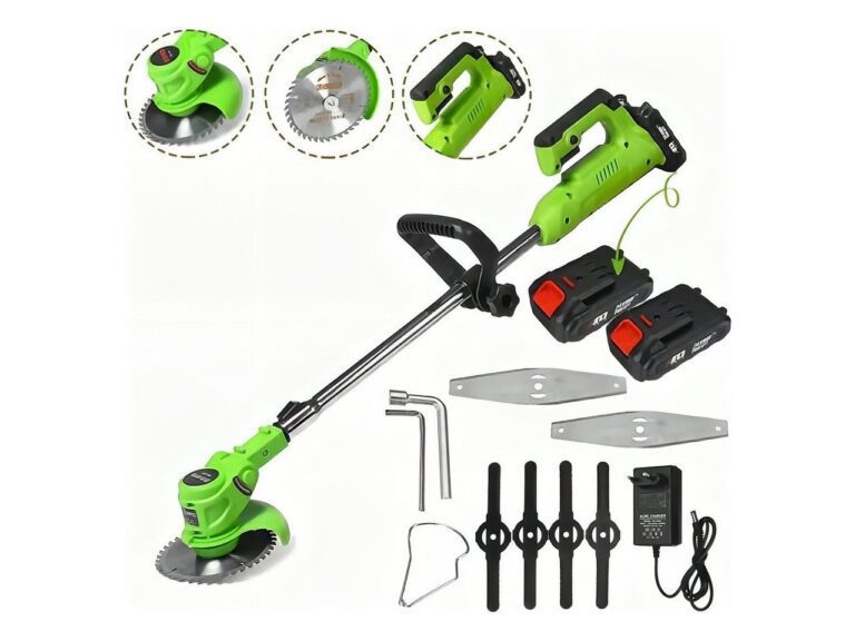 Cortadora de Césped Inalámbrica Mangocargo 21V 15cm con 4 Alturas y 2 Baterías