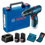 Taladro Percutor Bosch Gsb 120 Li 12v + 23 Accesorios + 2 Baterías Color Azul