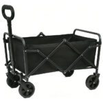 Carrito Camping Plegable Multiuso 100kg Ruedas 360° Negro