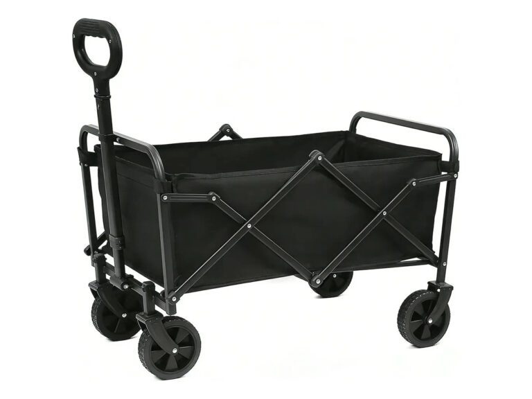 Carrito Camping Plegable Multiuso 100kg Ruedas 360° Negro