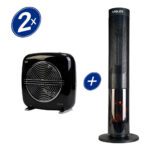 Pack calefacción con Chimenea Eléctrica y Termoventilador Vintage Airolite