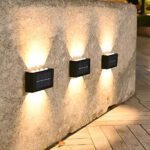 Pack 6 luces Solares LED aplique Luz Cálida Exterior Impermeable IP65
