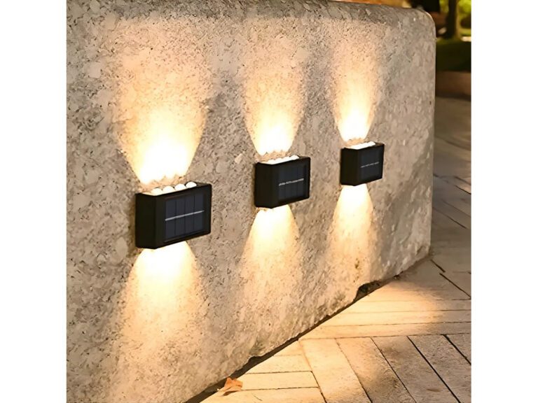 Pack 6 luces Solares LED aplique Luz Cálida Exterior Impermeable IP65