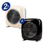 Pack Termoventilador Vintage Retro Negro+blanco