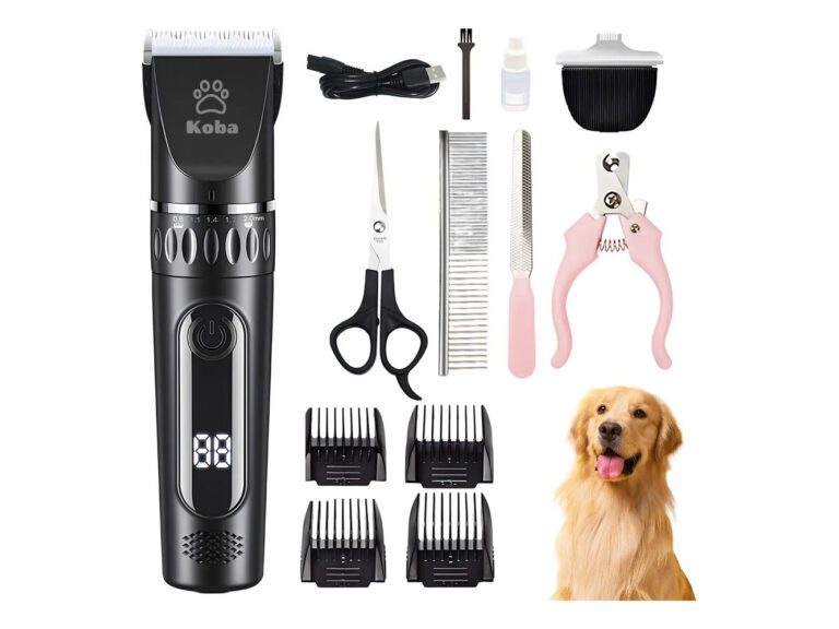 Cortadora de pelo para mascotas KOBA Kit de aseo para mascota color negro