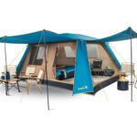Carpa Camping Dolomites 10 Discovery 10 Personas Techo Largo Color Azul petróleo