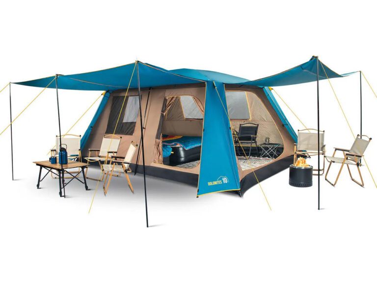 Carpa Camping Dolomites 10 Discovery 10 Personas Techo Largo Color Azul petróleo