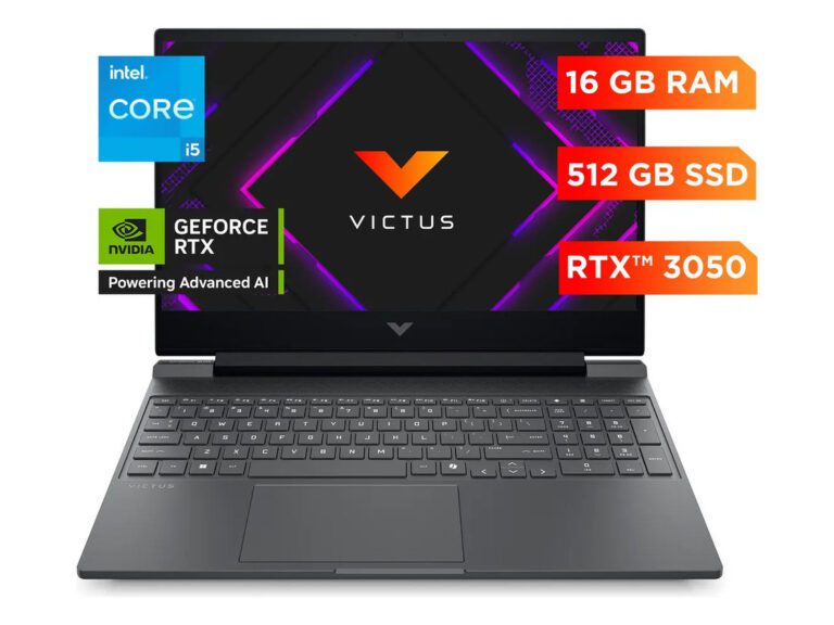 Notebook Gamer HP Victus 15-FA2014LA Intel Core i5 16GB NVIDIA GeForce RTX 3050 512GB SSD 15.6"