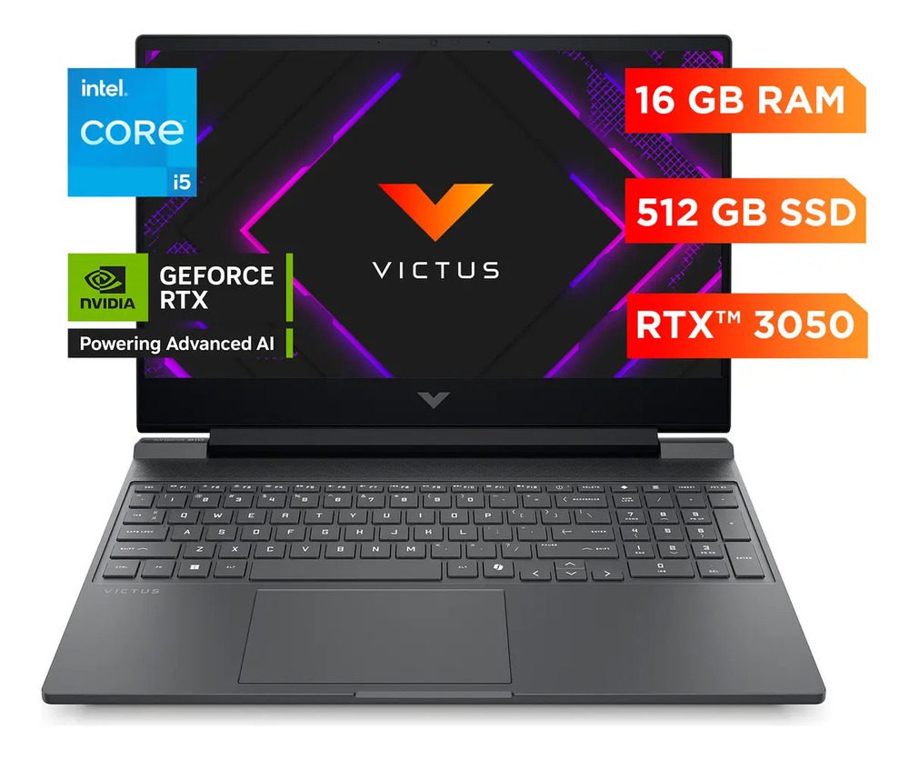 Notebook Gamer HP Victus 15-FA2014LA Intel Core i5 16GB NVIDIA GeForce RTX 3050 512GB SSD 15.6" Notebook Gamer HP Victus 15-FA2014LA Intel Core i5 16GB NVIDIA GeForce RTX 3050 512GB SSD 15.6"