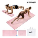 Colchoneta Mat Yoga Deportiva Plegable Tpe Grueso 8mm Bolso Rosa Marca Rebonec