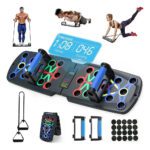 Kit Soportes Lagartijas Tabla Push Up Board Barras Fitness Negro