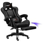 Silla Gamer Vidita Gx2000 Ergonómica Presidencial Reclinable Negra Con Reposapiés Videojuego Pc Profesional