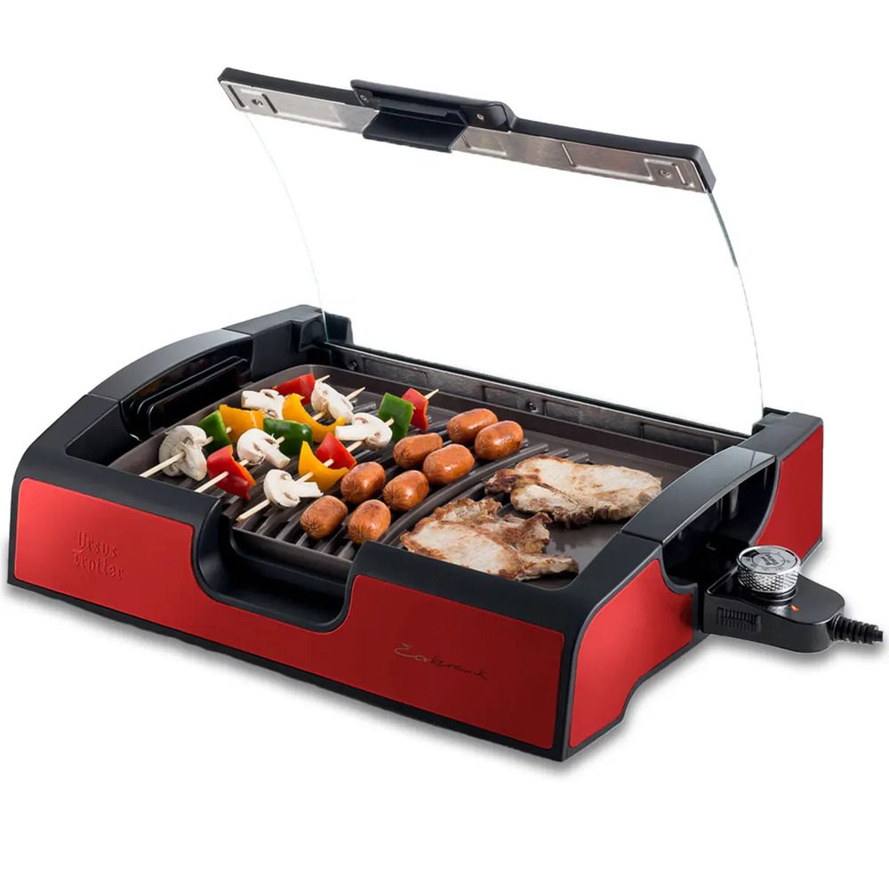 Parrilla Eléctrica Ursus Trotter Ecokeramik Red Tapa Ceramic Parrilla Eléctrica Ursus Trotter Ecokeramik Red Tapa Ceramic