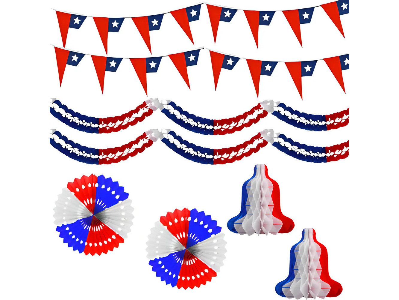 Pack Decorativo Fiestas Patrias Chile Guirnaldas 12 Piezas Pack Decorativo Fiestas Patrias Chile Guirnaldas 12 Piezas