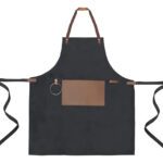 Delantal Pechera Parrillera Algodón Y Cuero + Grabado Gratis Personalizado