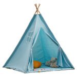 Carpa Tipi Pieza De Niños Para Decoraciones Y Juguetes Color Azul acero
