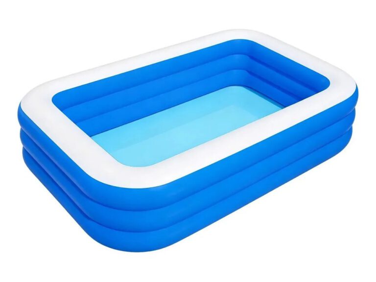 Piscina Inflable Rectangular 150x105x50cm PVC + Inflador Piscina Familiar Adultos Niños Verano Vidita Color Azul