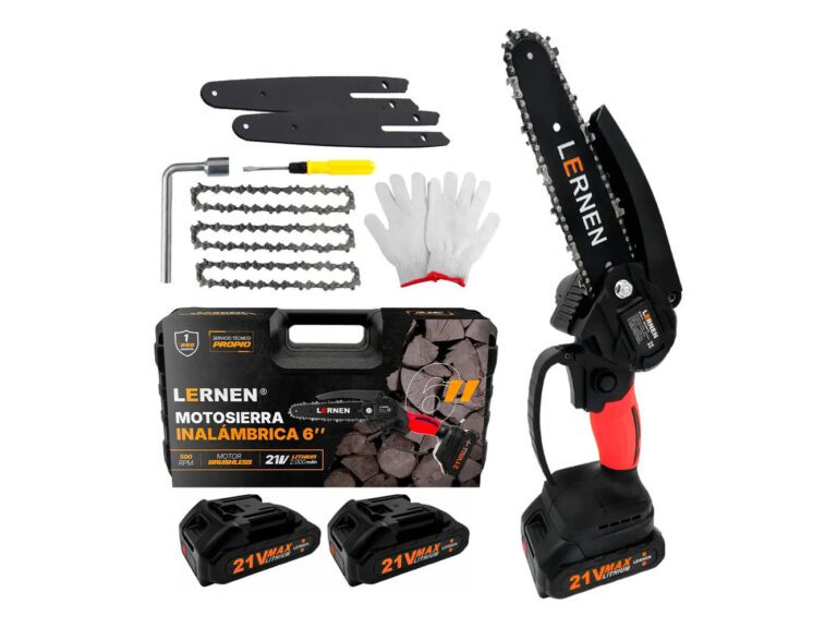 Motosierra Podadora Eléctrica MZ2BAT6 6 Pulgadas incluye 2 Baterías Color Negro