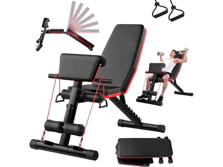 Press Banca Abdominal Reclinable Para Pesas Con Bandas Negro