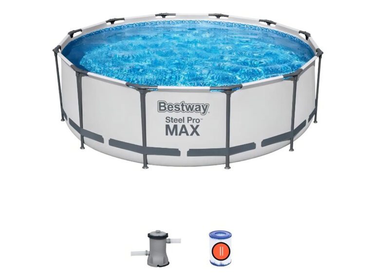 Piscina Estructural Redonda 3.66mt Y 9150lt Bestway + Filtro Color Gris