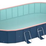 Piscina Familiar Xxl Estructural Plegable Pvc Dura 300x220cm Azul Oval300