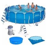 Piscina Bestway Estructural Redonda 4.57m X 91cm 12.627l Color Azul marino