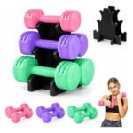 Set De Mancuernas De 6 Piezas Con Base, Pesos De 1, 2 Y 3 Kg, Ideal Para Entrenamiento En Casa Y Gimnasio
