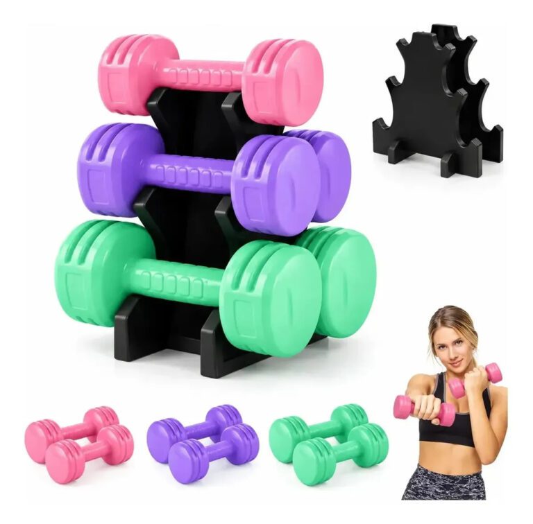 Set De Mancuernas De 6 Piezas Con Base, Pesos De 1, 2 Y 3 Kg, Ideal Para Entrenamiento En Casa Y Gimnasio
