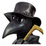 Máscara Peste Negra Cuero Sintético Halloween Cosplay Negro Mascara
