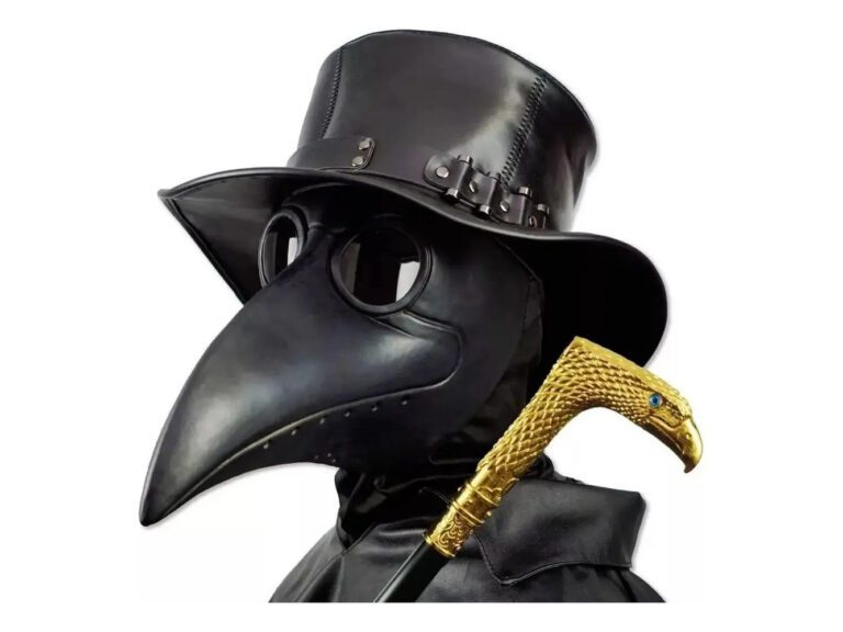 Máscara Peste Negra Cuero Sintético Halloween Cosplay Negro Mascara