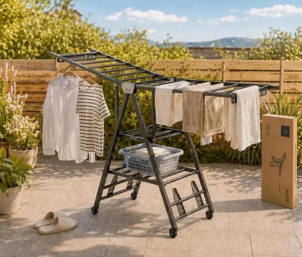 Tendedero Plegable Acero Inoxidable 170cm Gris Oscuro Tendedero Plegable Acero Inoxidable 170cm Gris Oscuro
