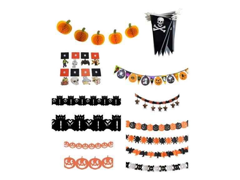 Pack Decorativo 12 Piezas Guirnaldas Halloween Decoración Color Surtidos