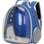 Mochila Bolso Transporte Transparente Mascotas Perros Gatos Color Azul