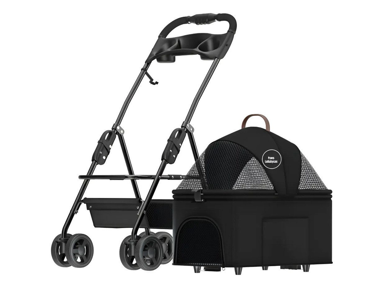Coche Plegable 2 En 1 Para Mascotas Lubabycas Negro Coche Plegable 2 En 1 Para Mascotas Lubabycas Negro