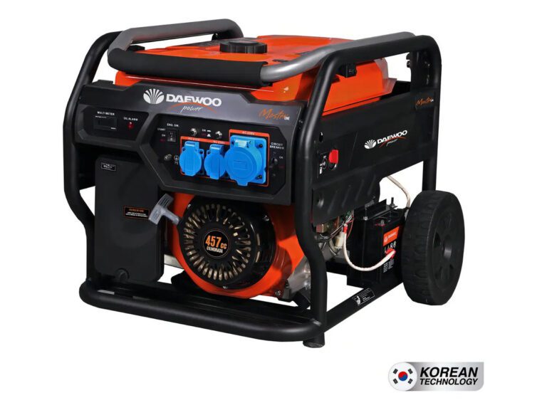 Generador Electrico A Gasolina 93oct De 25 Litros Daewoo 7900w 457cc 17,5 Hp Monocilindrico 4-tiempos Refrigerado Por Aire Salida 3 Enchufes
