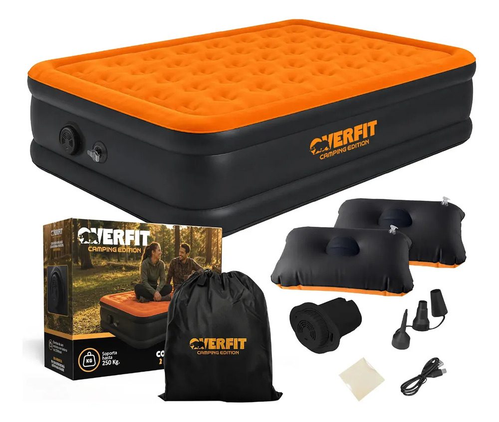 Colchon Inflable 2 Plazas Electrico Autoinflable Overfit Bomba Portatil De Inflado 196 X 146 Cm Colchon Inflable 2 Plazas Electrico Autoinflable Overfit Bomba Portatil De Inflado 196 X 146 Cm
