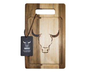 Tabla de Cortar Picar Carne Acacia 33cm Wayu Asado Parrilla
