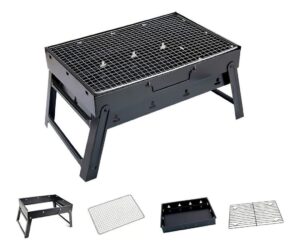 Parrilla Portátil Plegable Asados Terraza Balcon Color Negro