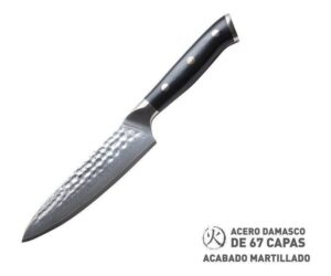 Cuchillo Multiuso Kanka 13cm Acero Damasco 67 Capas Y G10 Color Negro