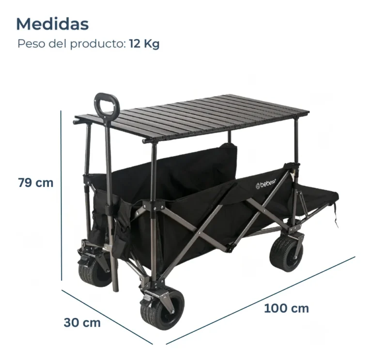 Carro De Arrastre 3 En 1 Outdoor Negro