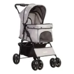 Coche Mascota Plegable Pro Perro Gato Gris Beepet Bebesit