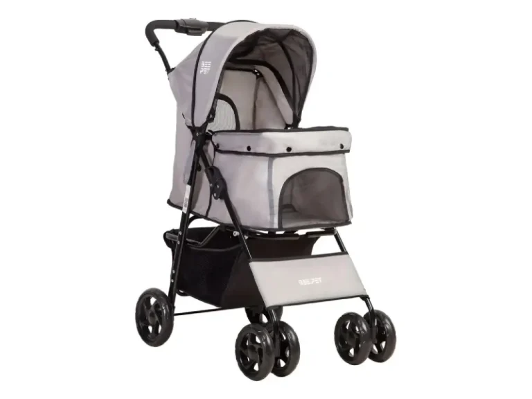 Coche Mascota Plegable Pro Perro Gato Gris Beepet Bebesit